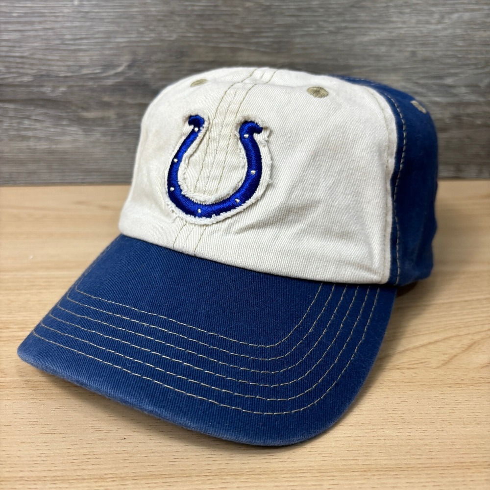 Indianapolis Colts Hat Cap Strap Back‎ Blue Distressed NFL Football